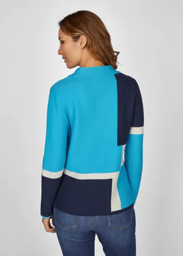 123609- Azure Blue Print Jumper - Rabe