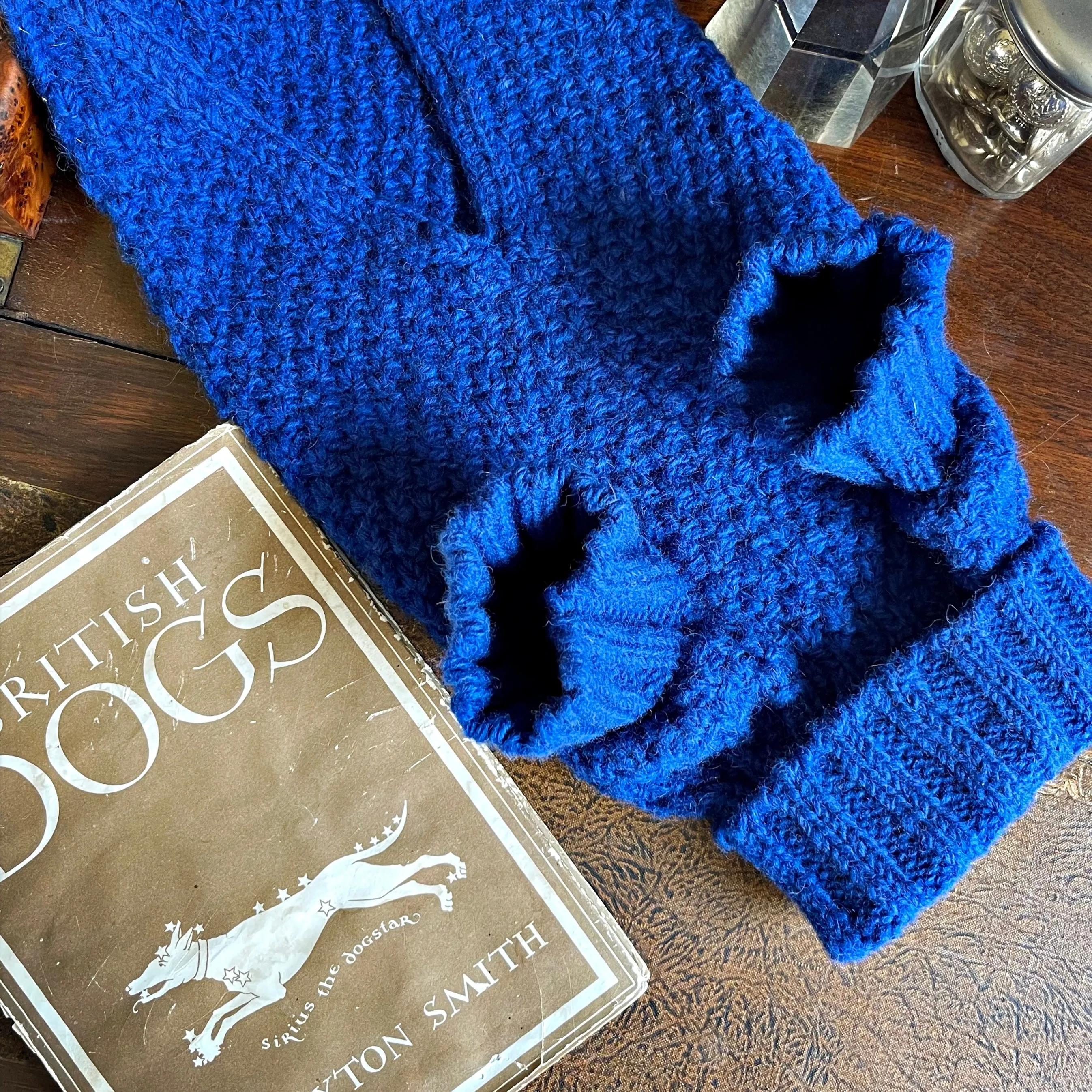 Allen Bobble Royal Blue Hand knitted Designer Wool Dog Jumper