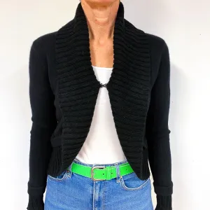 Black Cashmere Cropped Cardigan Medium