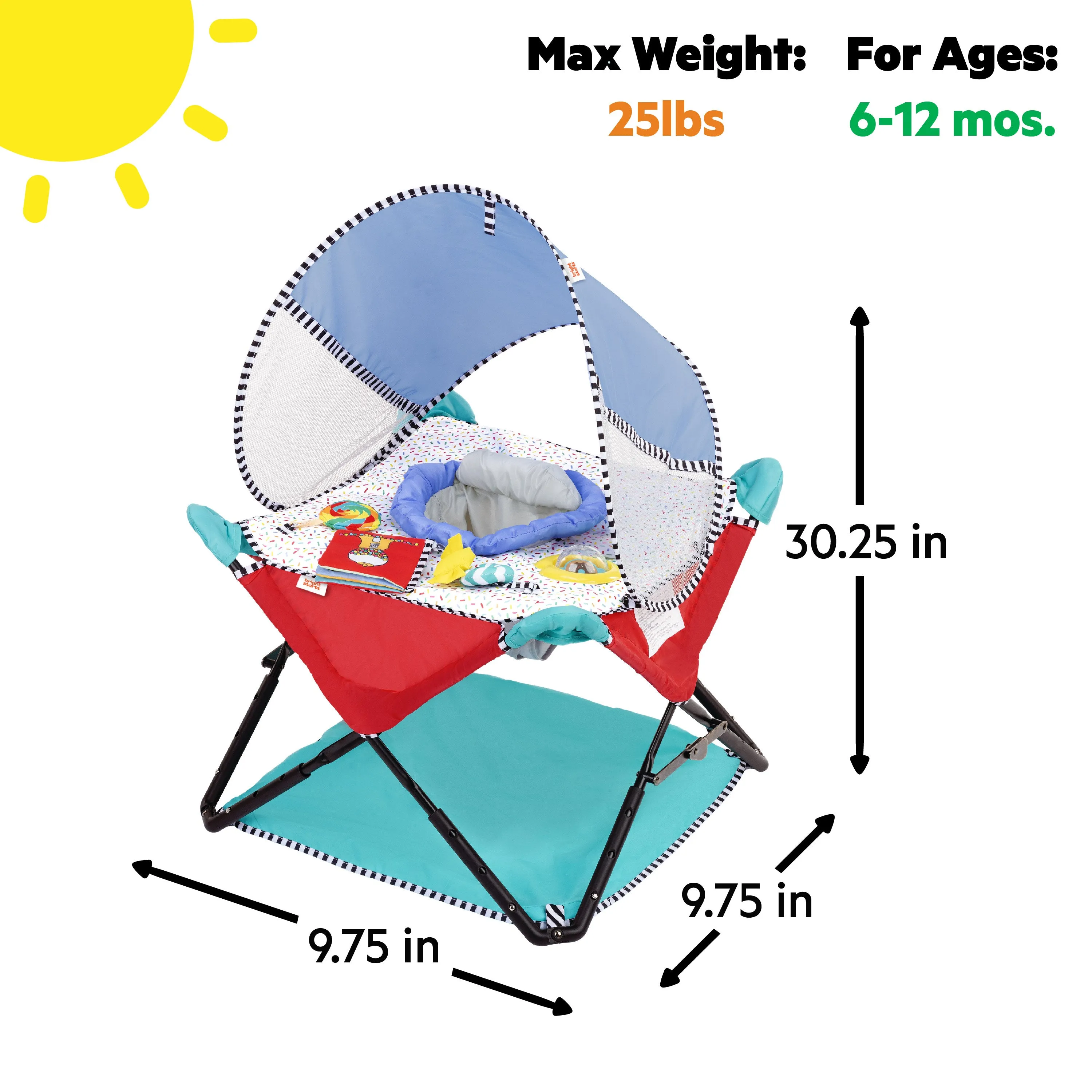 Bright Starts Pop 'N Jump Portable Activity Jumper - Sweet Treats