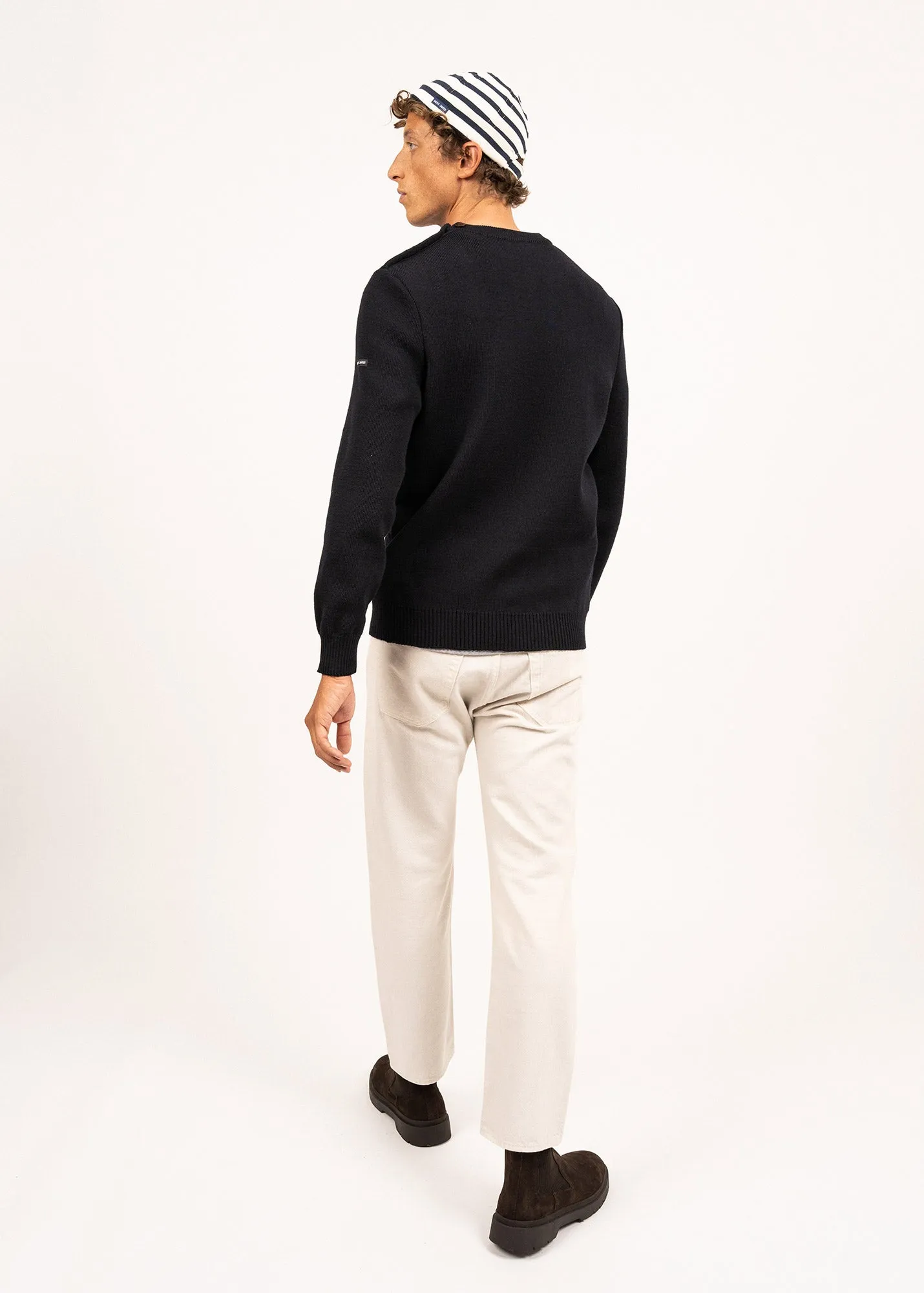 Cancale sailor jumper - regular fit, in pure new wool (NAVY)