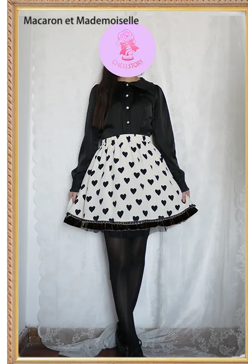Chess Story~The Queen of Hearts~Heart-shaped Pattern Lolita Skirt
