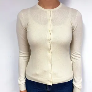 Cream Cashmere Crew Neck Cardigan Small