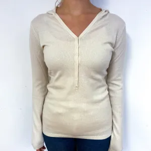 Cream Cashmere Hoodie Jumper Small