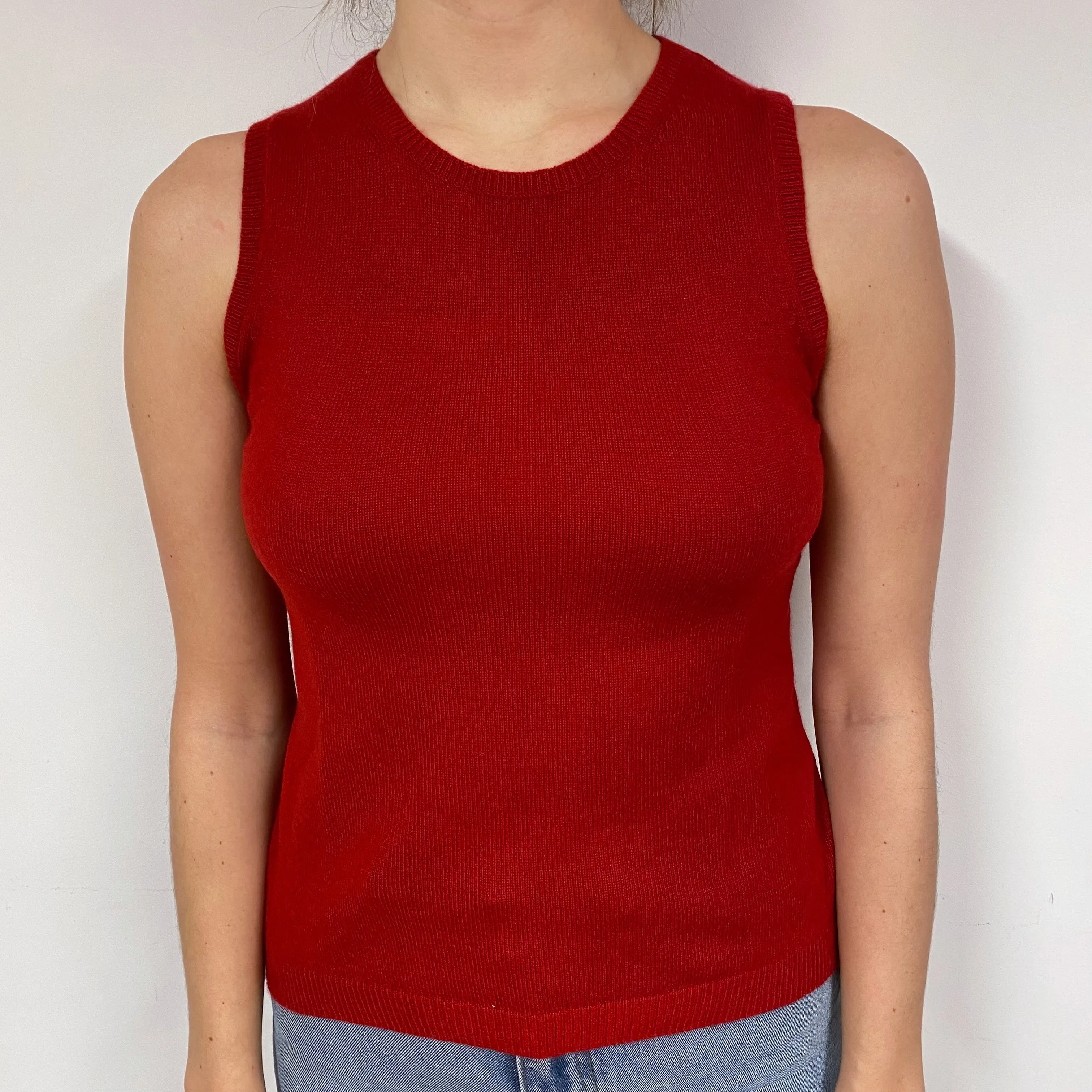 Crimson Red Cashmere Tank Top Small