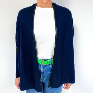 Dark Navy  Cashmere Edge to Edge Cardigan Medium