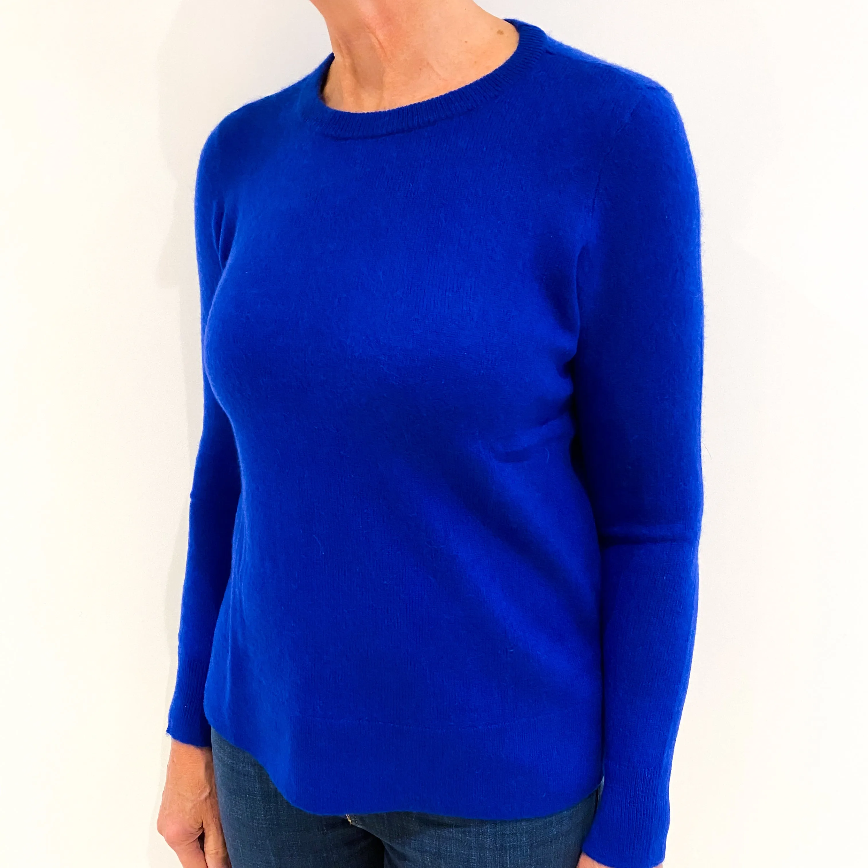 Electric Blue Cashmere Crew Neck Jumper Medium