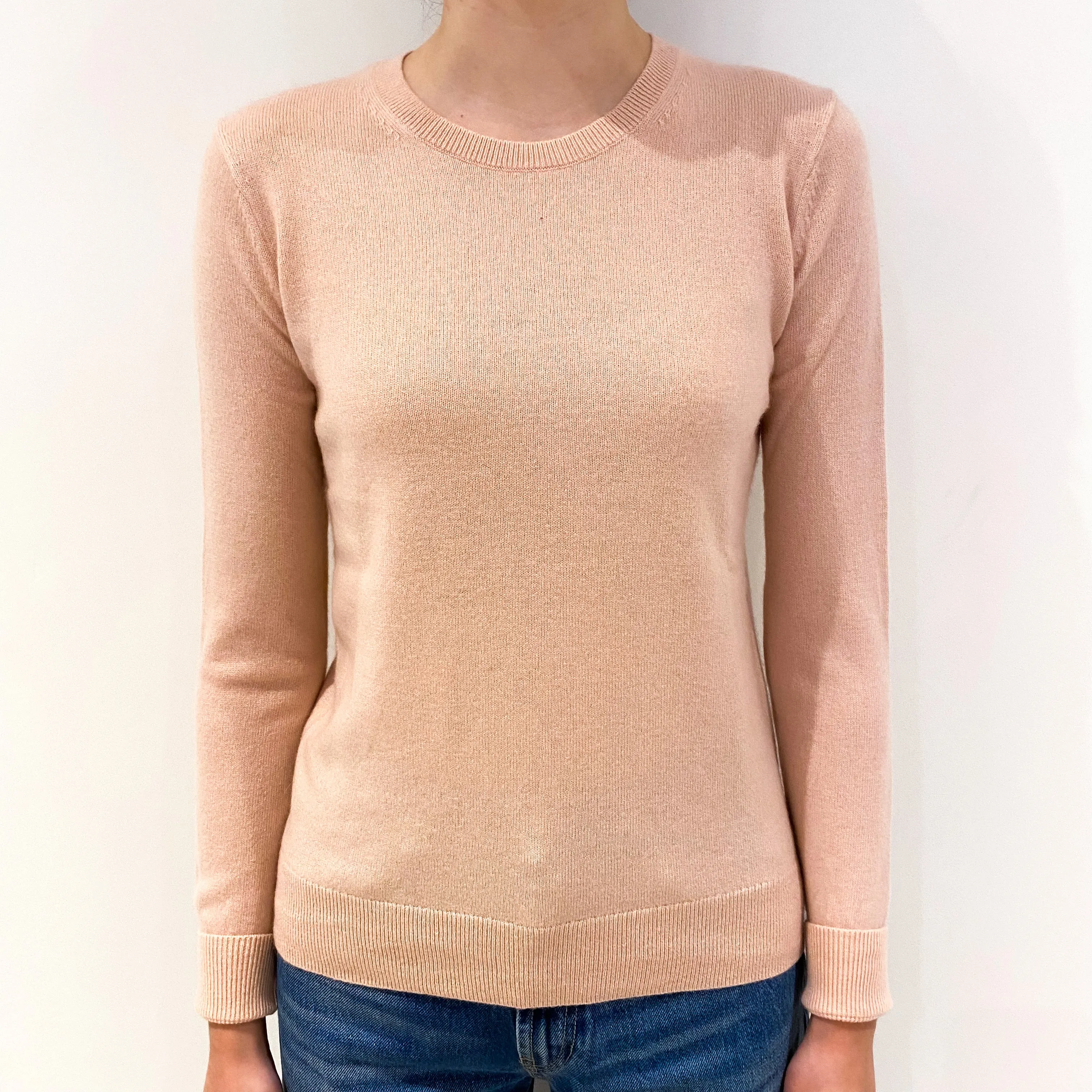 Everlane Shell Pink Cashmere Crew Neck Jumper Extra Small