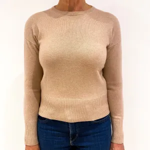 Faded Heather Pink Cashmere Crew Neck Jumper Medium