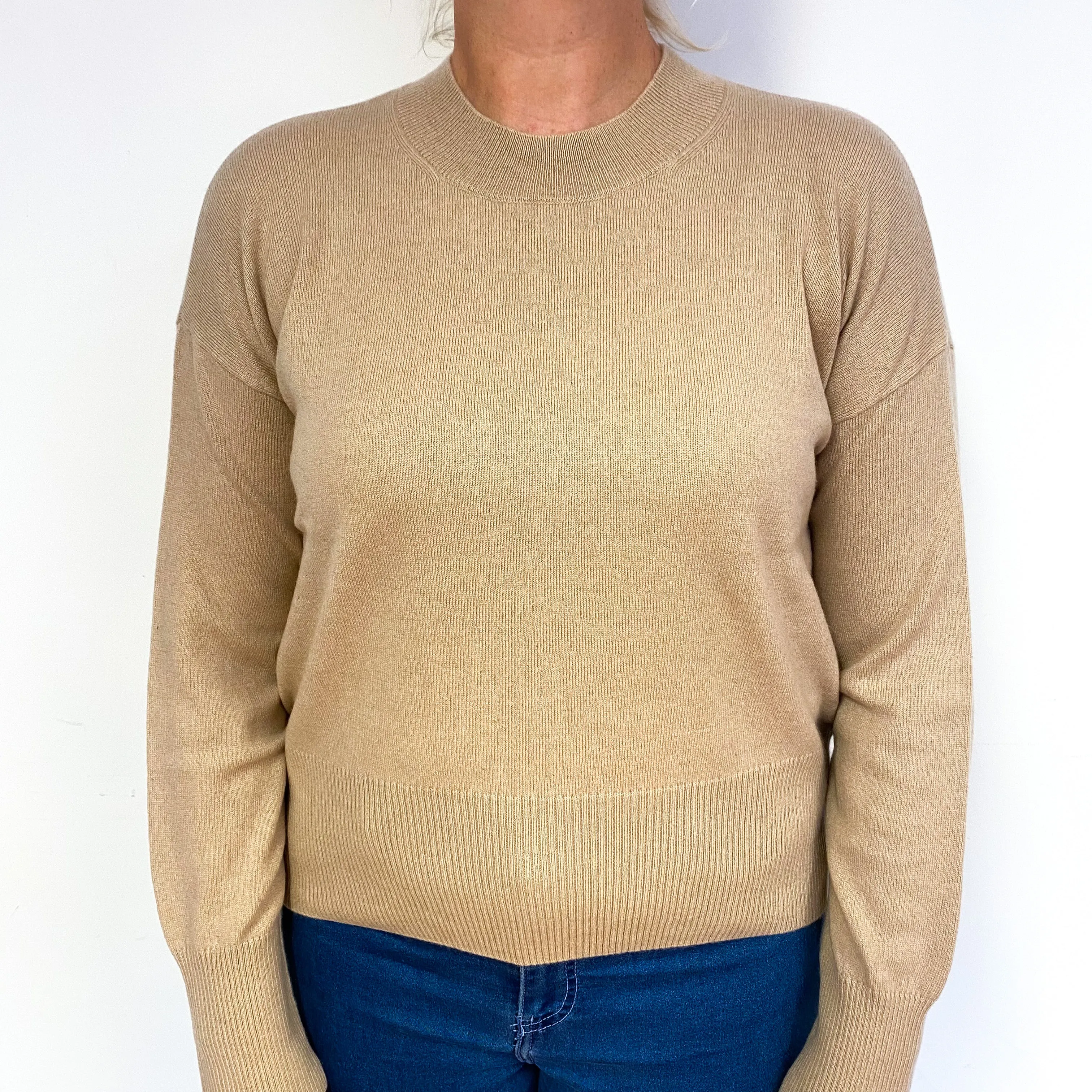 Fudge Brown Cashmere Turtle Neck Jumper Large
