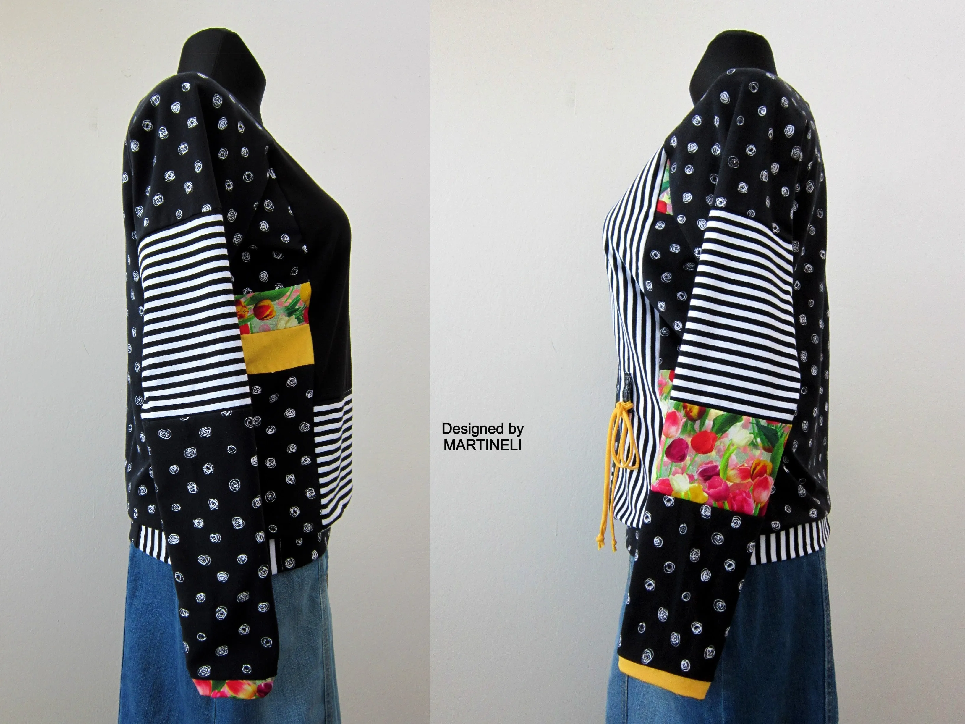 Long Sleeves T-Shirt Top for Women,M Striped Cotton Top