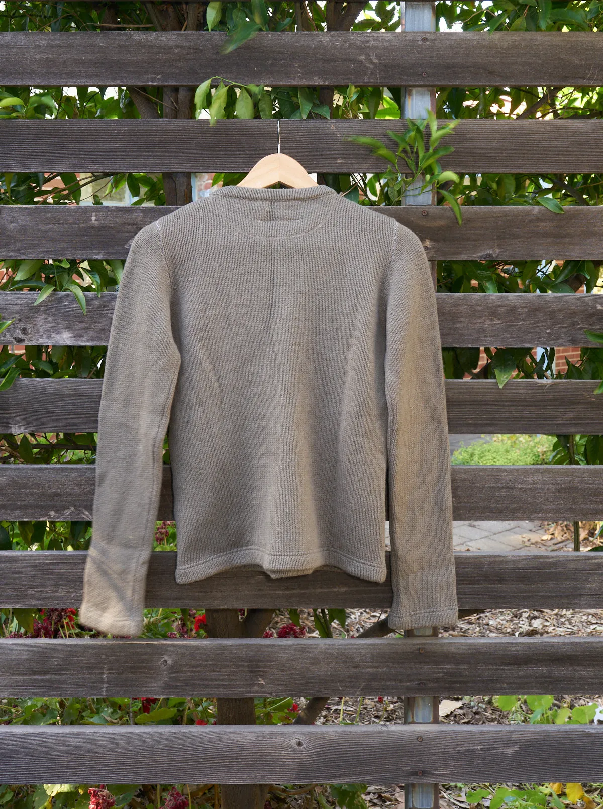 Maison Martin Margiela 6 1990s khaki wool "STANDARD NECK" zip jumper - size M S