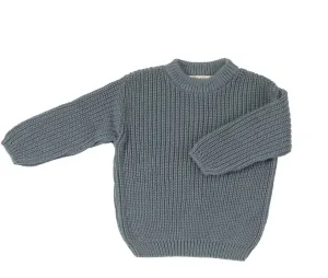 Pigeon - Organic  Chunky Rib Jumper - Green or Storm Blue