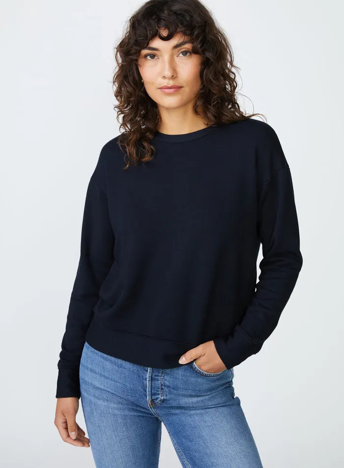 STATESIDE Softest Fleece Crew Neck Pullover BLACK