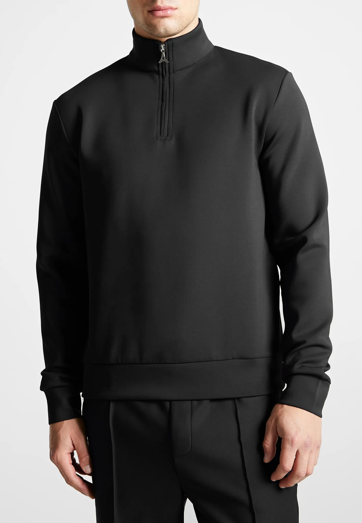 Éternel Neoprene High Neck Zip Jumper - Black