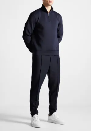 Éternel Neoprene High Neck Zip Jumper - Navy