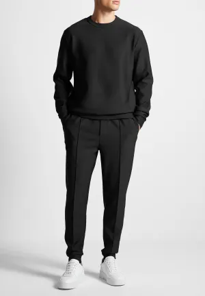 Éternel Neoprene Regular Fit Crew Neck Jumper - Black