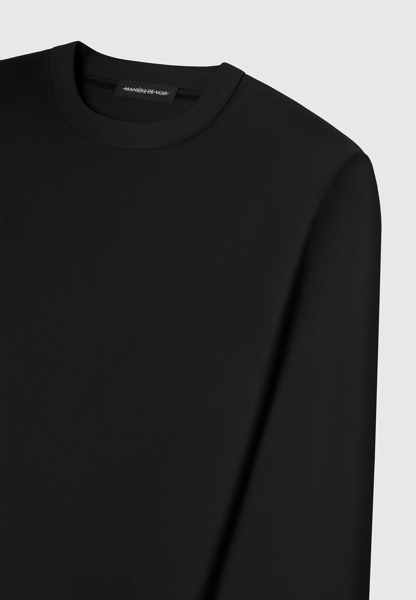 Éternel Neoprene Regular Fit Crew Neck Jumper - Black