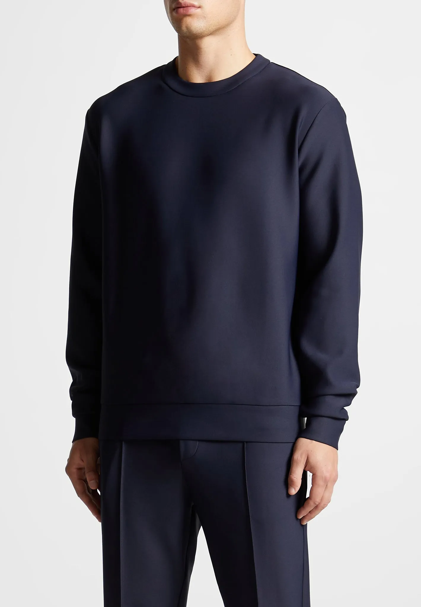 Éternel Neoprene Regular Fit Crew Neck Jumper - Navy