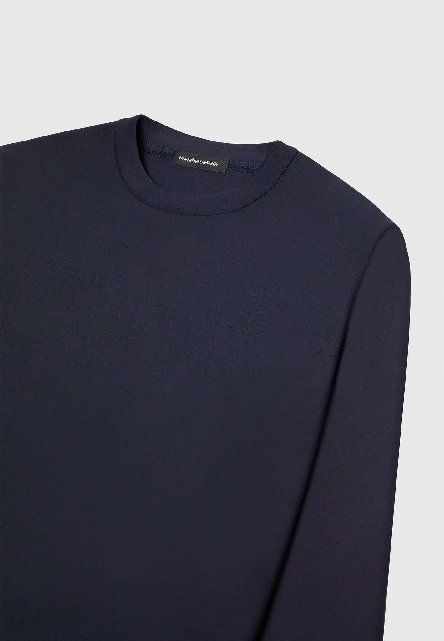 Éternel Neoprene Regular Fit Crew Neck Jumper - Navy