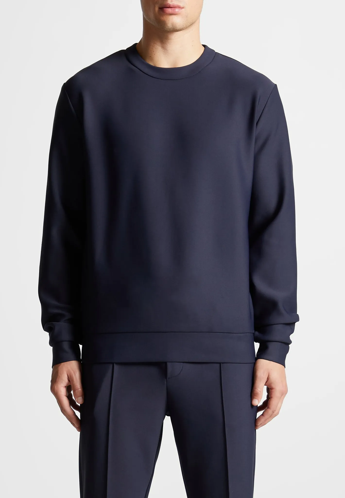 Éternel Neoprene Regular Fit Crew Neck Jumper - Navy