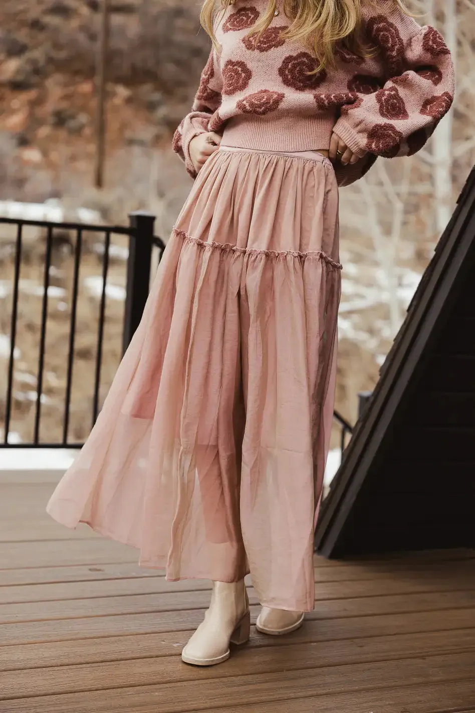 Terrin Tulle Skirt in Mauve - FINAL SALE