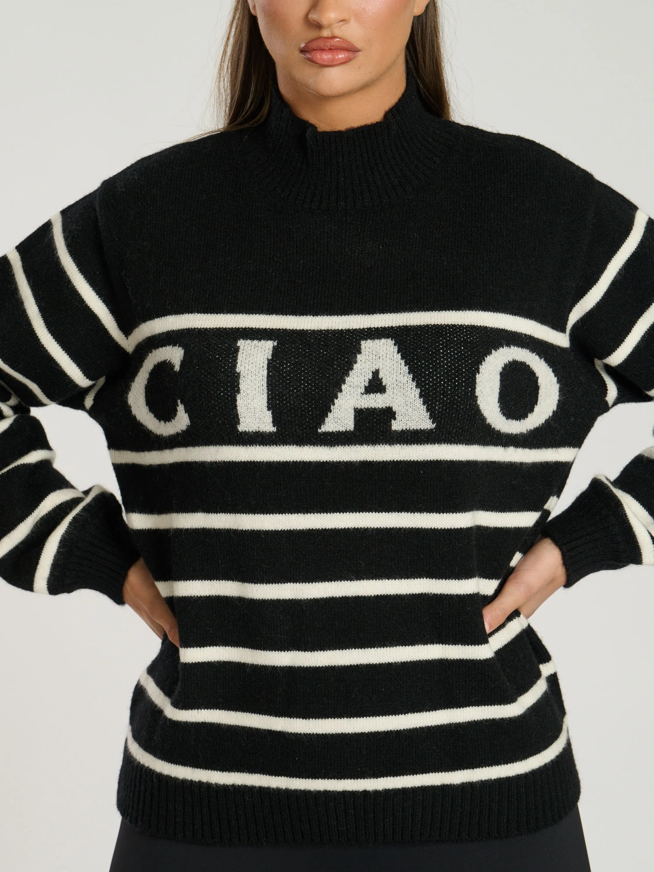 The 'Marshmallow' CIAO Slogan Jumper in Black