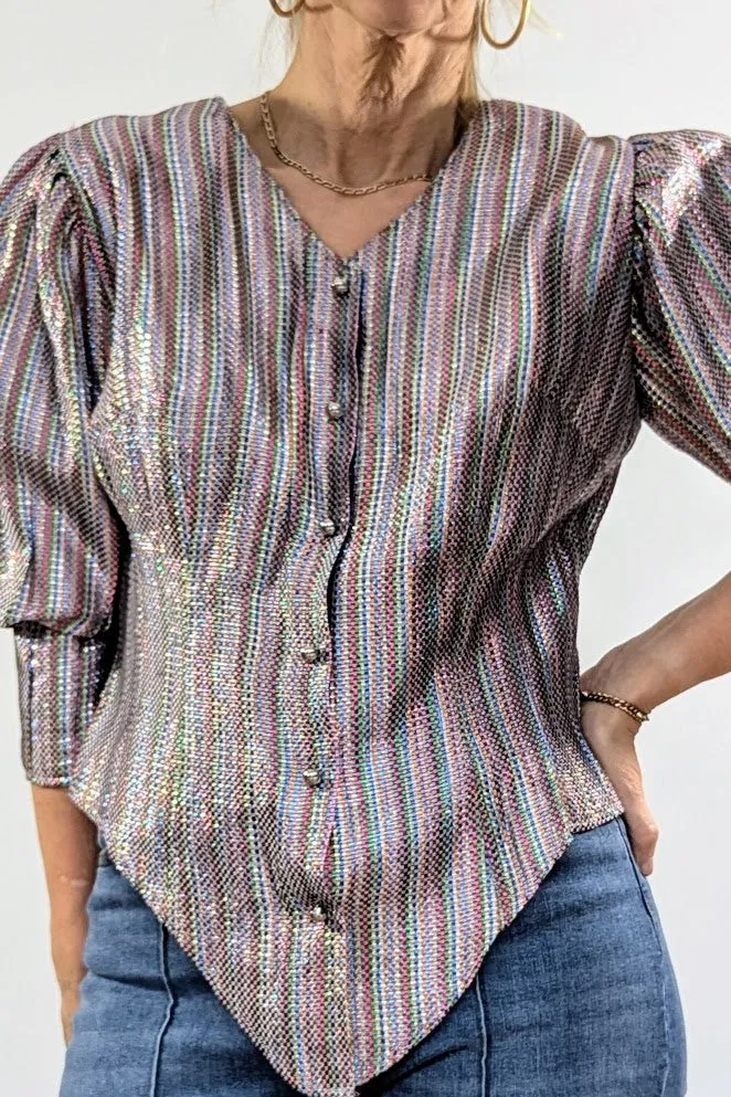 Vintage Woven Metallic Top