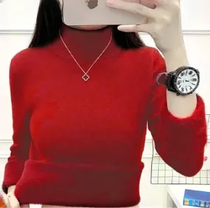 Women's Warm Turtleneck Jumper with Fleece Lining | Ideal for Autumn/Winter