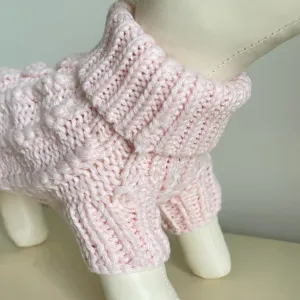 Woollen Dog Jumper / Sweater - Pale Pink